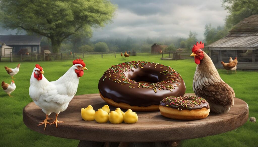 can chickens eat chocolate doughnuts