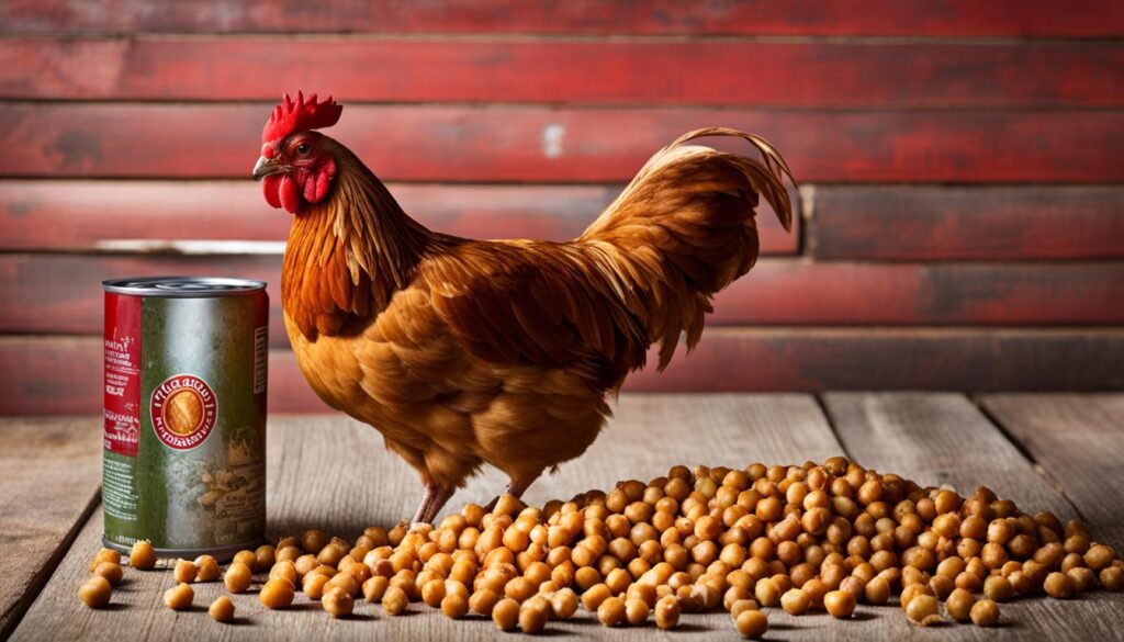 health effects of feeding canned chickpeas to chickens